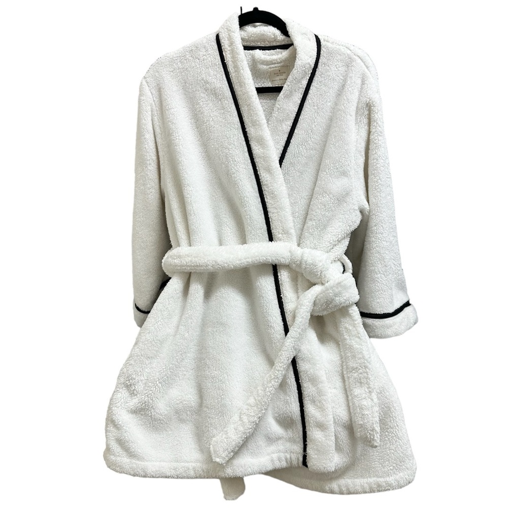 Kate Spade ♠️ New York Short Wrap Plush Robe Size L/ XL EUC